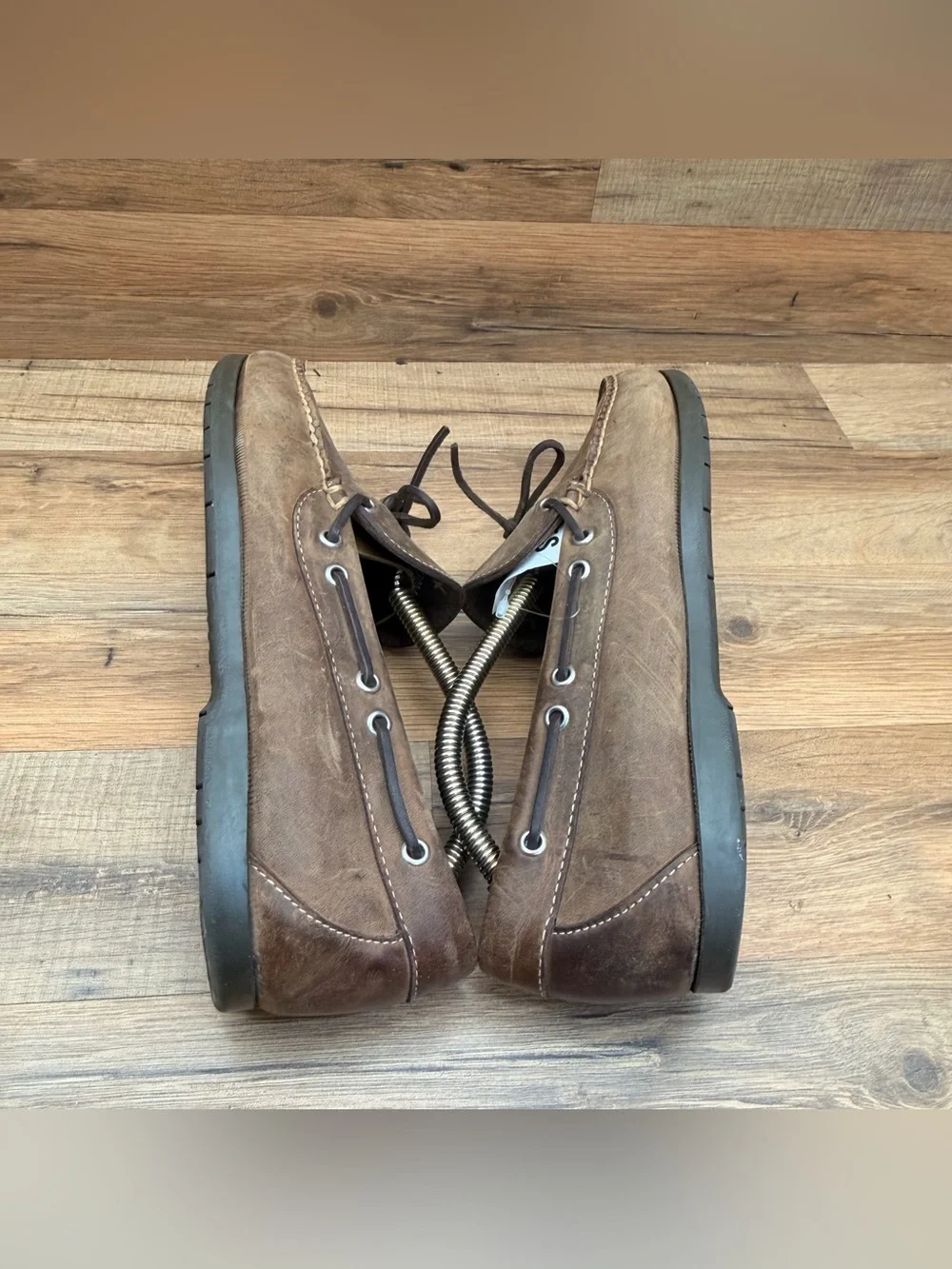 LL Bean Men Size 10D Signature Brown Boat Shoes Loafers Moccasins Leather